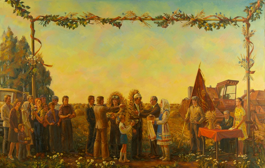 И. В. Ефимов Центральная часть из триптиха "Вехи Страны Советов", 1978; холст, масло