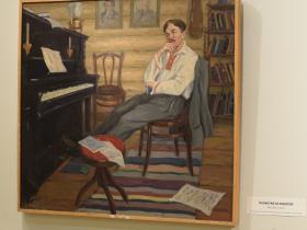Бутов А.И. "Палантай за работой" (1962 г., холст, масло. Из собрания Национального музея Республики Марий Эл им. Т. Евсеева)