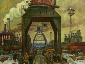 Бутов А.И. "Ритмы Звениговского судостроительного" (1985 г., холст, масло)