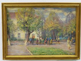 И. Ефимов — Остановка "Рекорд" (1986 г., х., ПВА, м.) И. Ефимов — Остановка "Рекорд" (1986 г., х., ПВА, м.)