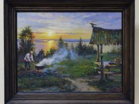Санников А.Ю. - "Вечер на Волге" (2021 г., холст на картоне, м.) Санников А.Ю. - "Вечер на Волге" (2021 г., холст на картоне, м.)