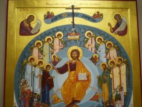 Гаврилова Е.М. "Образ всех святых" 2016 г. (дерево, левкас, темпера, сусальное золото)