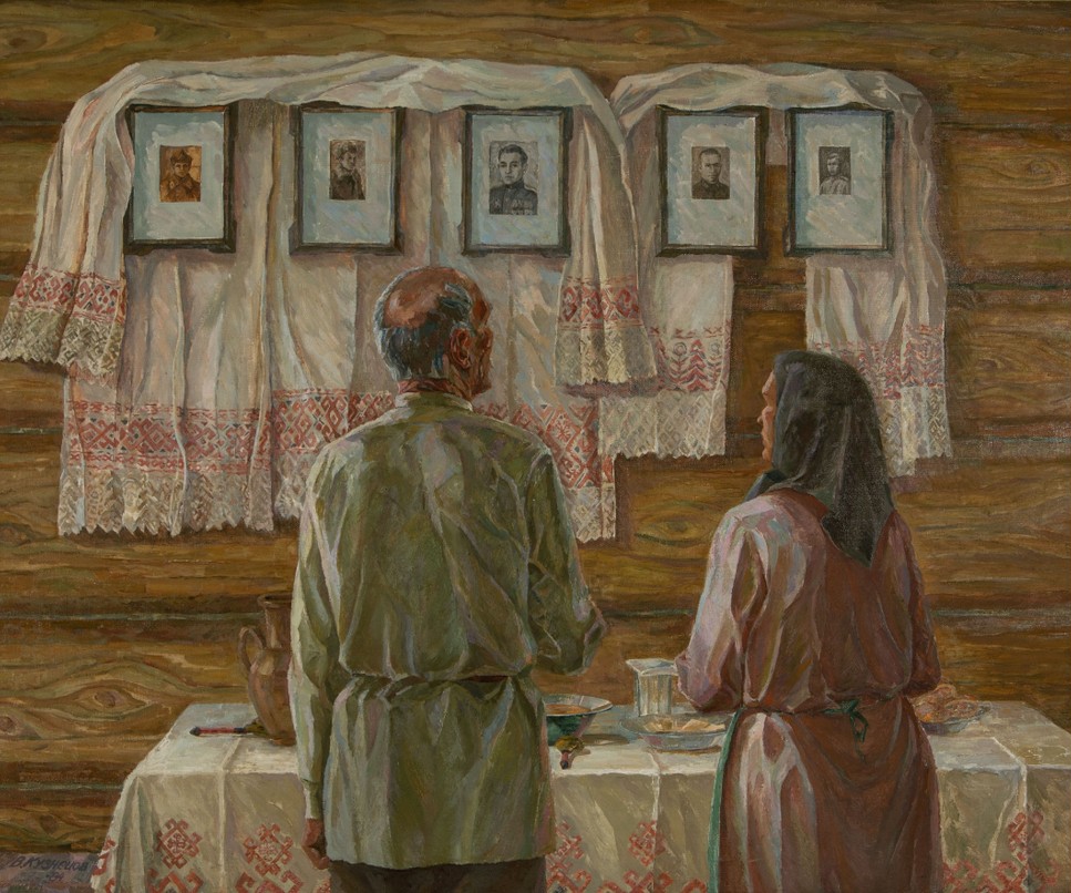 В.Ф. Кузнецов (1940-2012) «С победой, сынки». 1984-1985. Холст, масло (https://rmii.ru) В.Ф. Кузнецов (1940-2012) «С победой, сынки». 1984-1985. Холст, масло (https://rmii.ru)